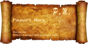 Paunert Mara névjegykártya
